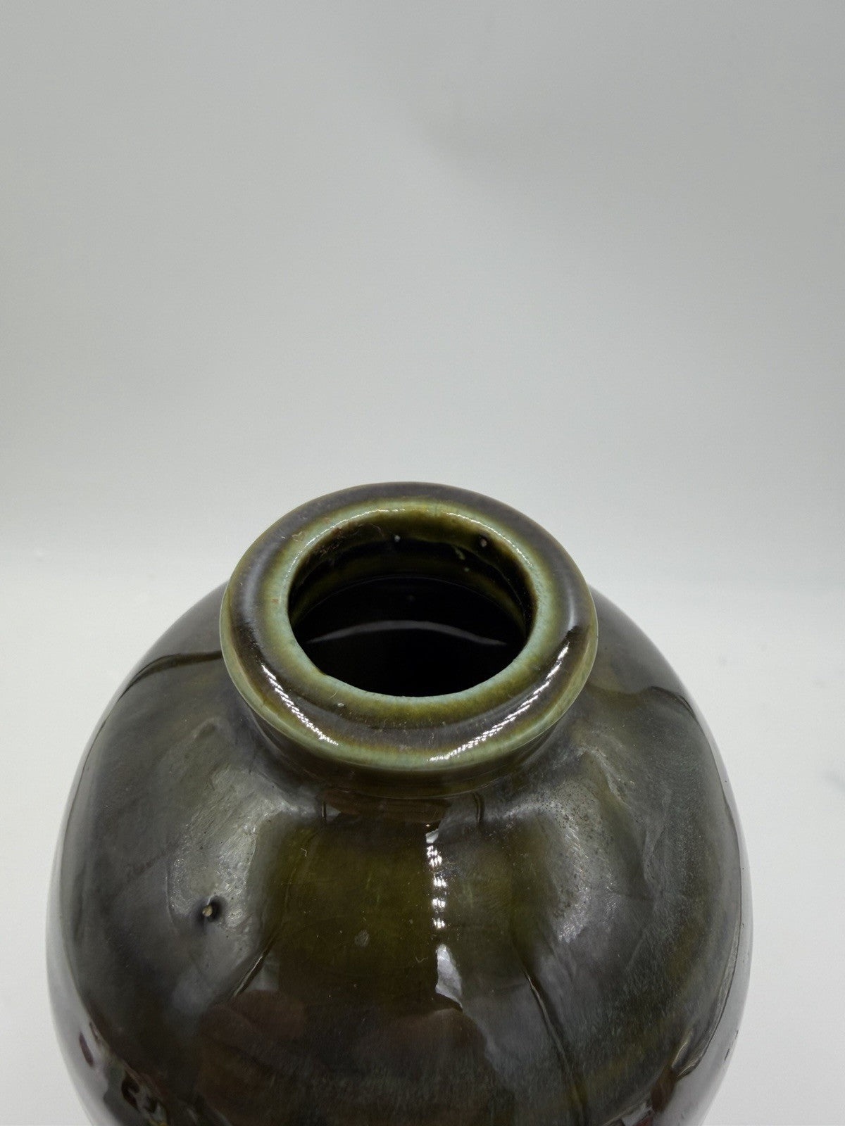 Large MCM Hyalyn RC-7 Gourd Vase 14" 1966 Ikebana Planter Green Olive