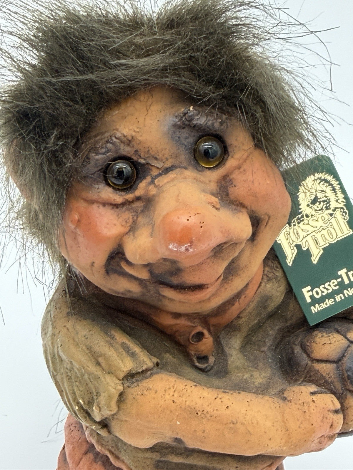 Fosse-Troll Pottery Norway Soccer Ball Boy 7”H W/Tag Sven Schulze Figurine
