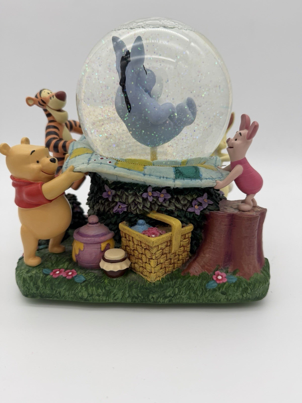Disney Wonderland Winnie The Pooh Eeyore Musical Snow Globe Rumbly in my Tumble