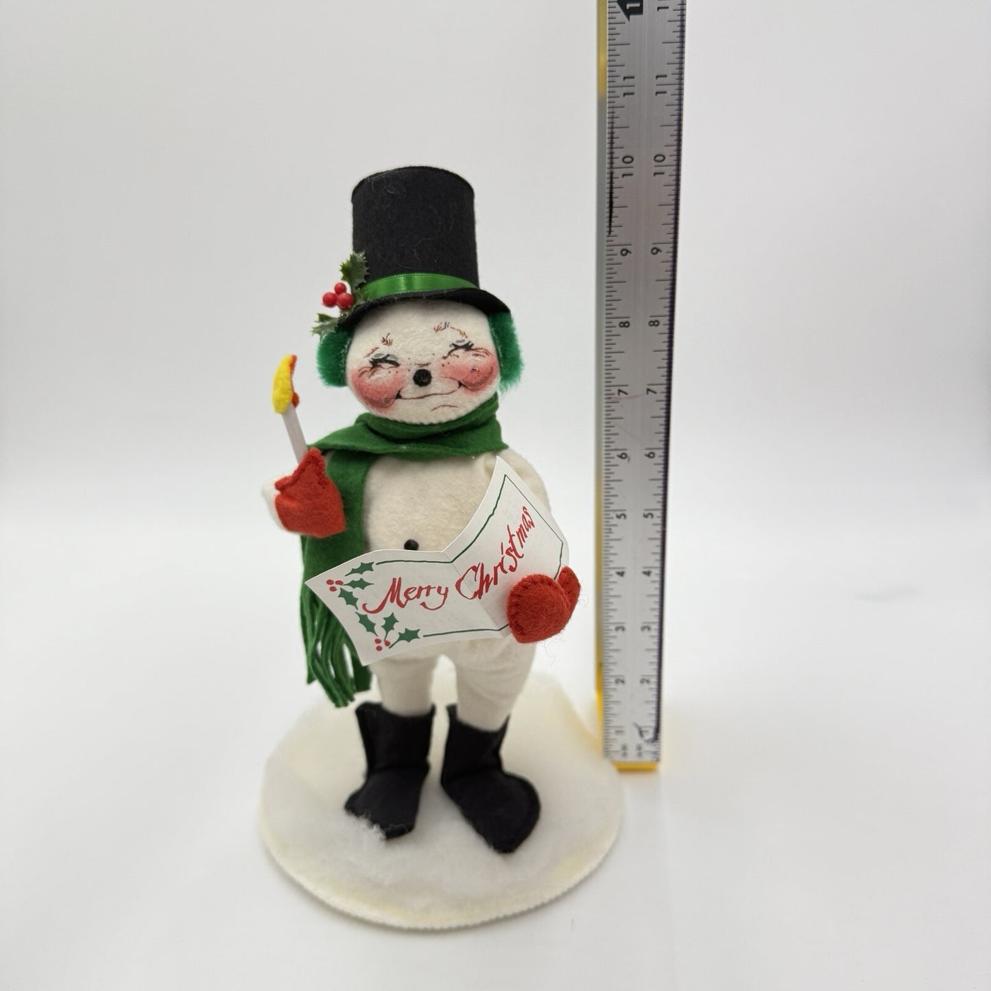 Annalee Dolls Christmas Snowman Caroler Vintage Figurine 9in