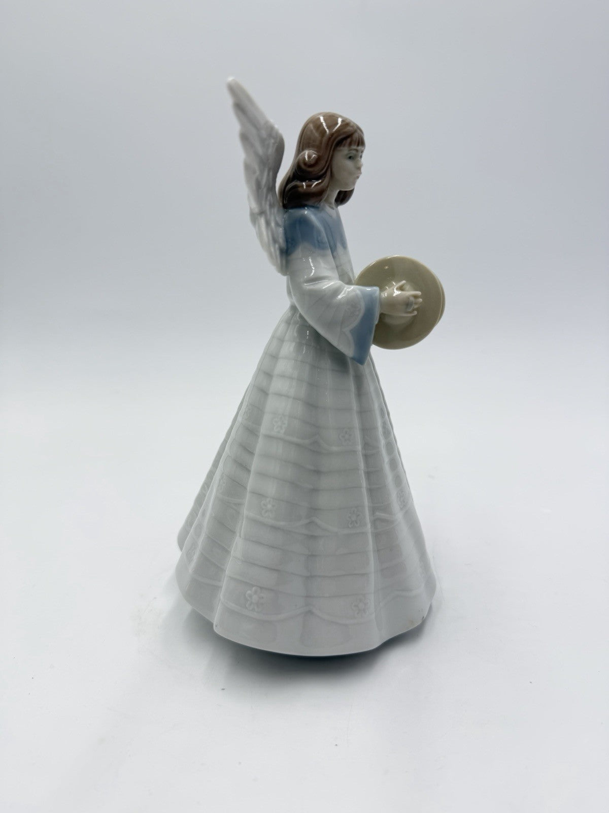Lladro Spain Porcelain Angel Tree Topper 5876 Angelic Cymbalist 7.2”H Figurine