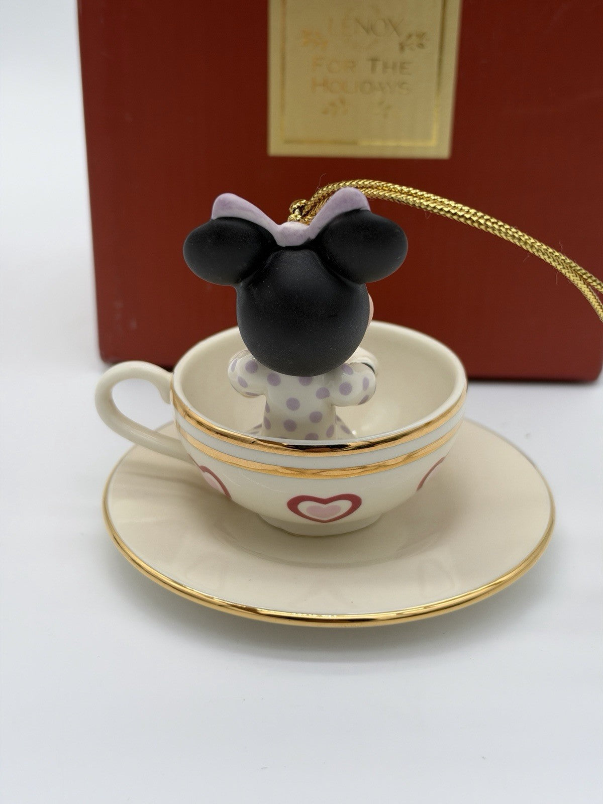 RARE Lenox Disney Showcase A Teacup Ride with Minnie Mouse Porcelain Ornament 2