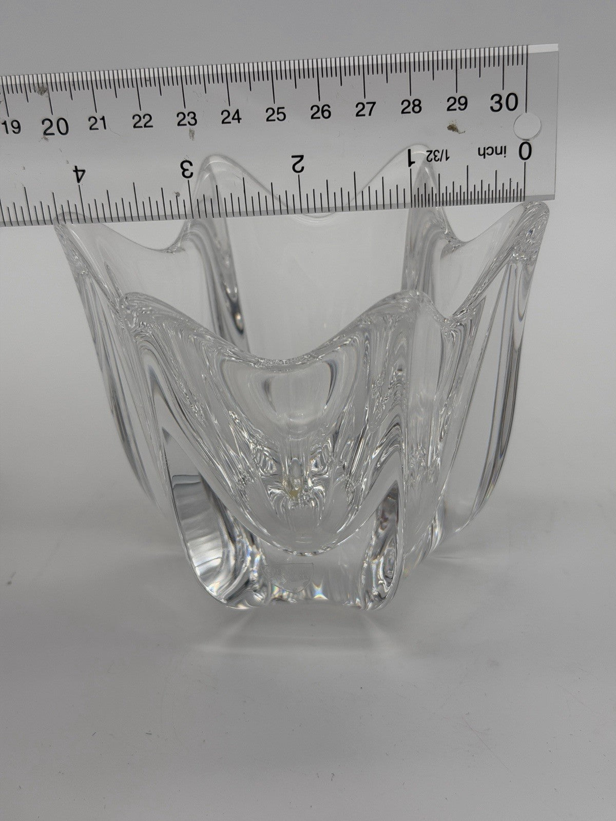 Orrefors Art Crystal Belle Tulip Vase Bowl Votive Candle Holder Johannson 4”