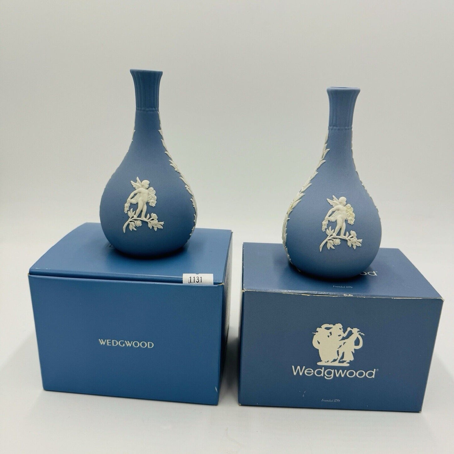 Wedgwood Jasperware Blue Bud Cherub Season Vase England