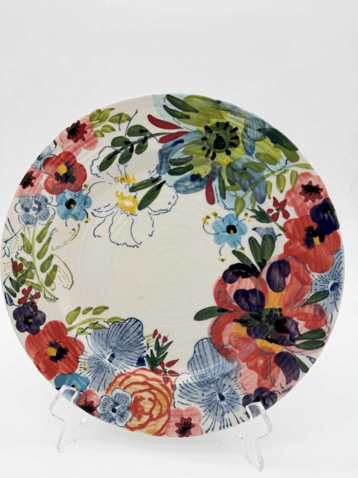 Anthropologie Art Pottery Sissinghurst Castle Estudio Flores Dinner Plate 10.5”