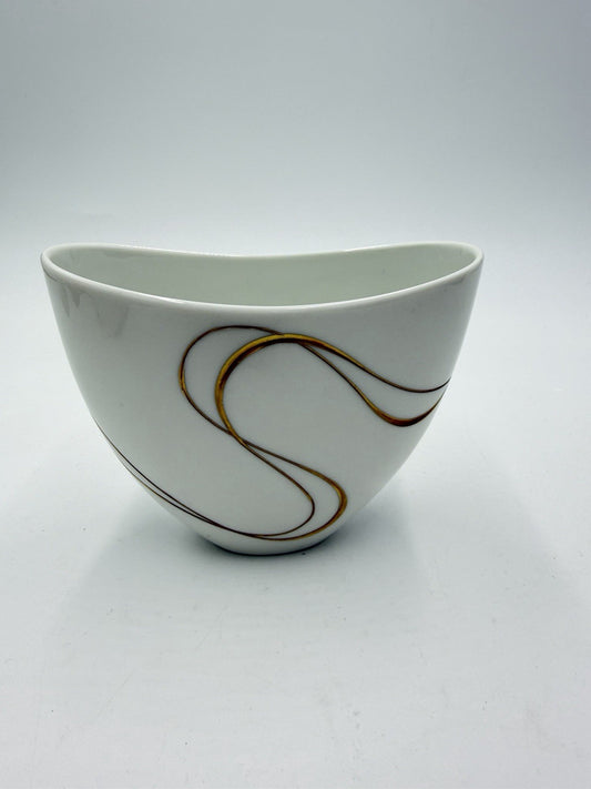 Vintage Heinrich & Co. (H&C) Selb Bavaria Germany porcelain Etched Gold Vase