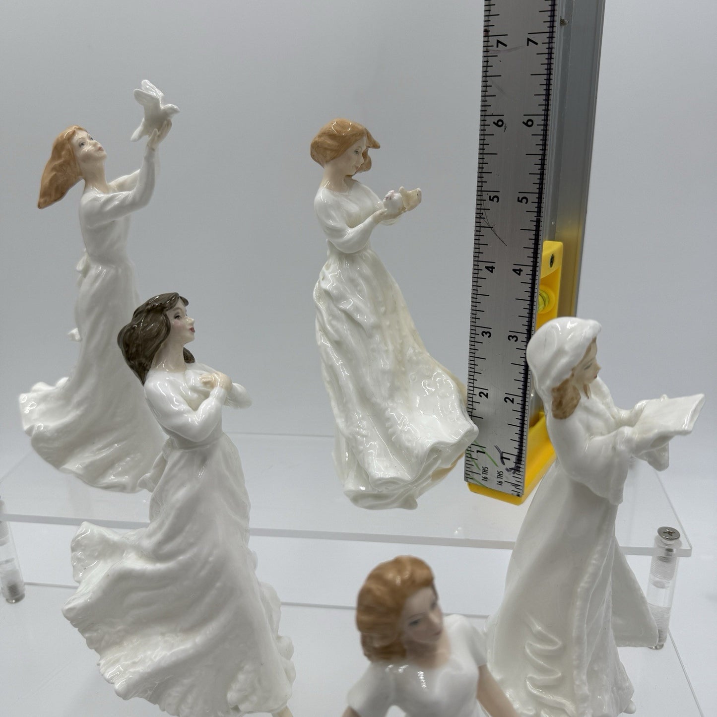 Royal Doulton Porcelain England White Ladies By A. Maslankowski Figurines Set