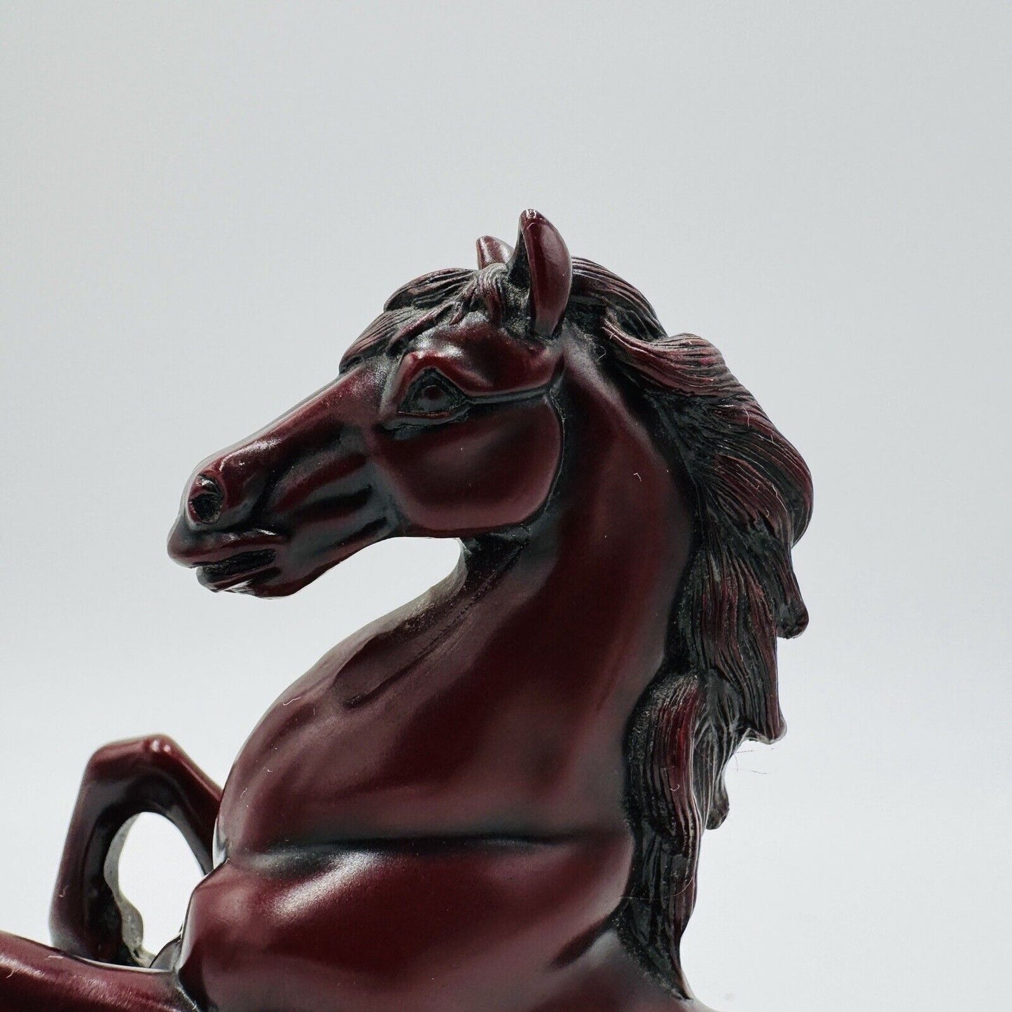 Chinese Red Resin Galloping Horse Pen Holders Desk Paperweight Vintage