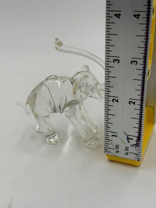 Vintage Hand Blown Art Glass Elephant Trunk Up Figurine