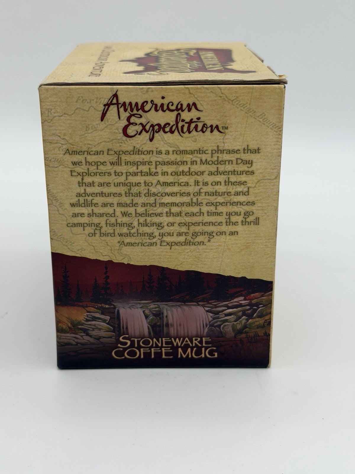 American expedition stoneware Gray Wolf coffee mug 16oz wildlife america Vintage