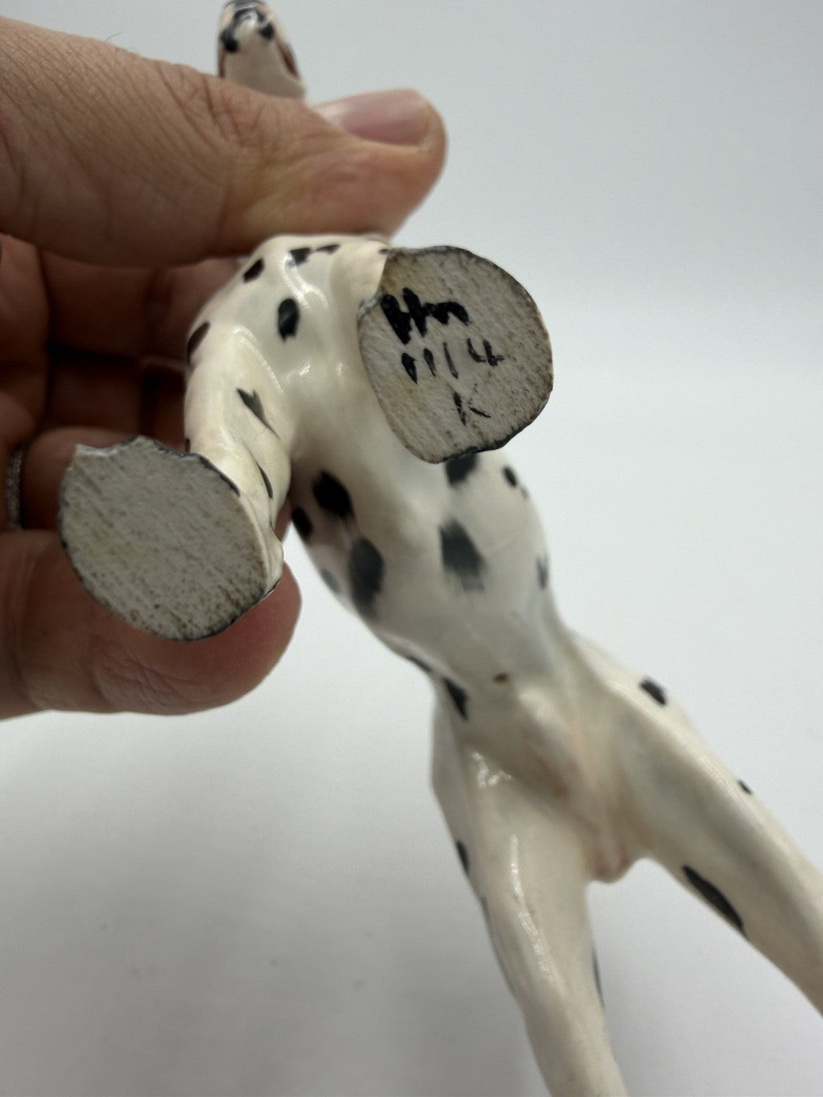 Vtg Royal Doulton Dalmatian Spotted Dog Porcelain Figurine England 4”Hx6”H Flaw