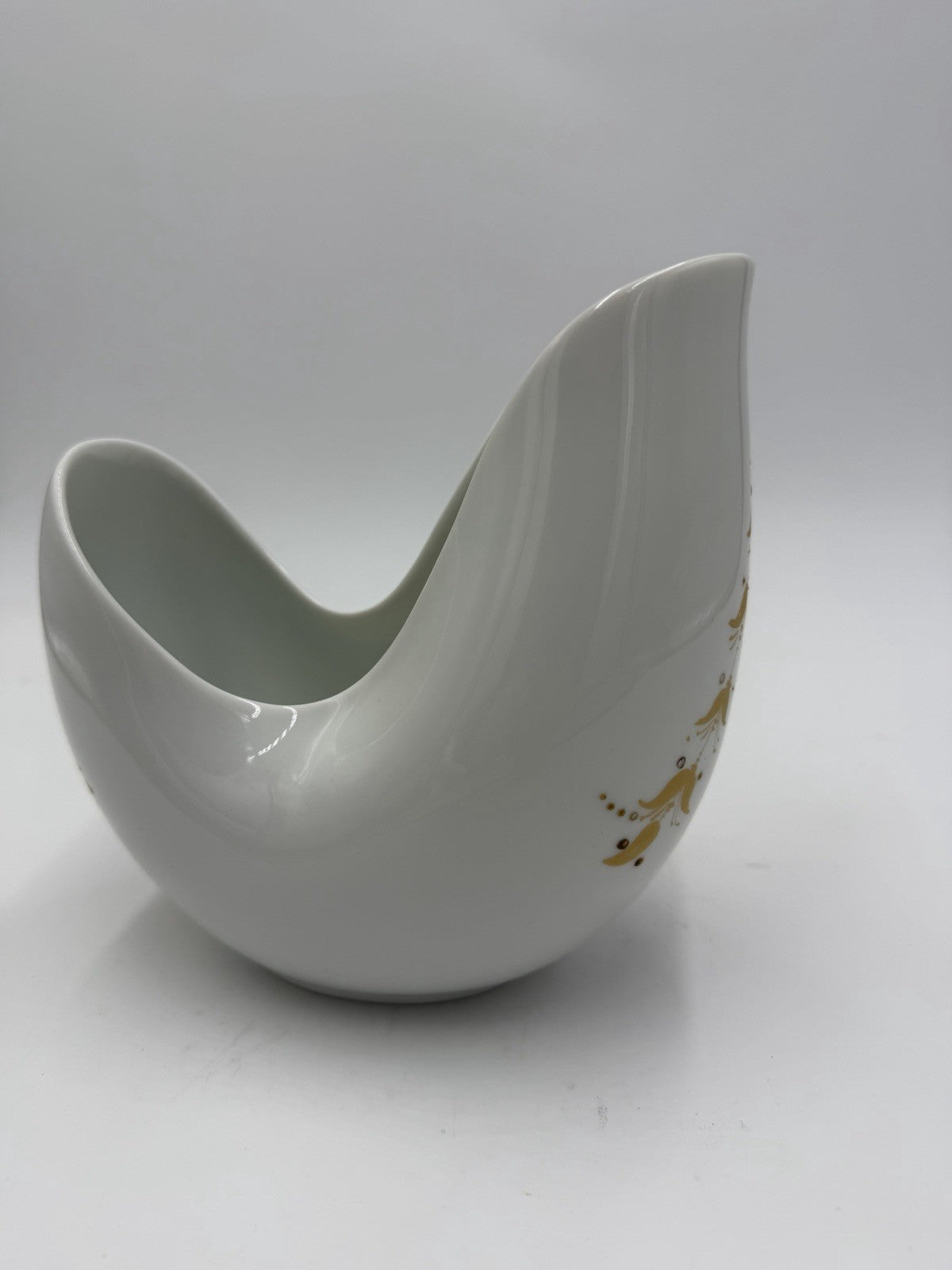 Bjorn Wiinblad Rosenthal Germany Vase Pheasant Quail White Gold Quatre Couleurs