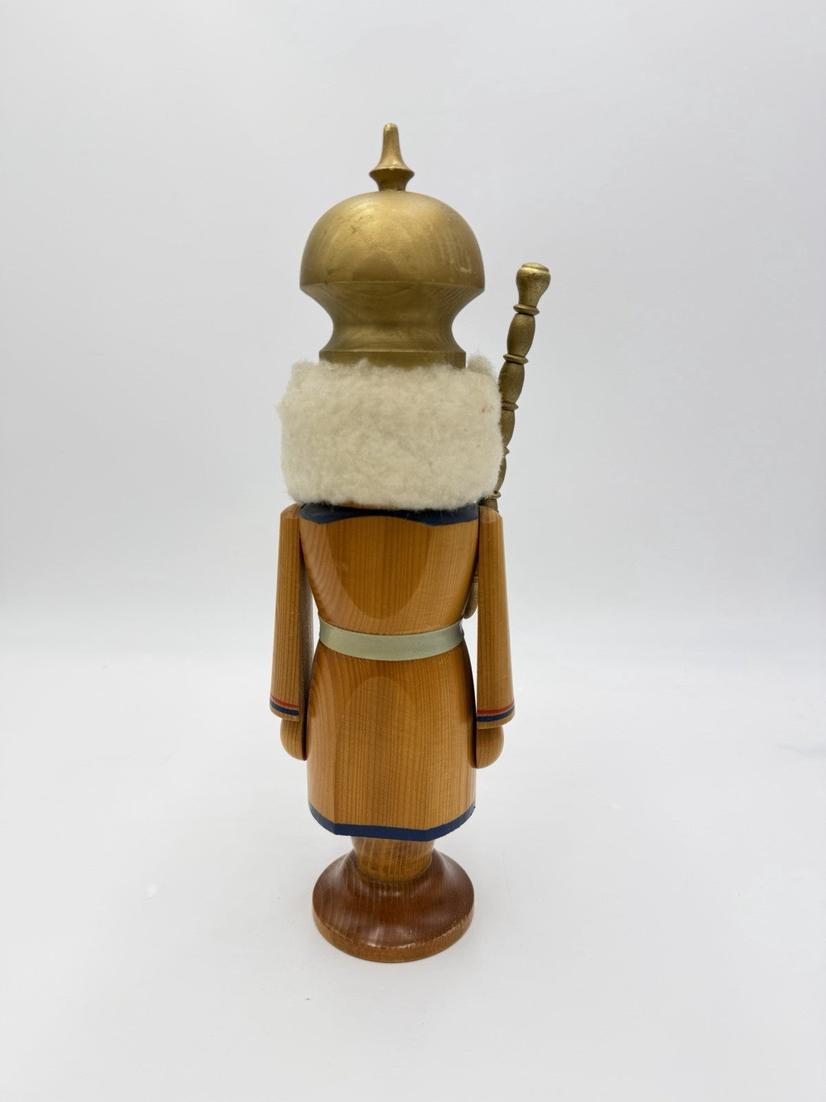 Vintage EZGEBIRGE King Soldier Natural Wood DDR Folk Art German Nutcracker 12”
