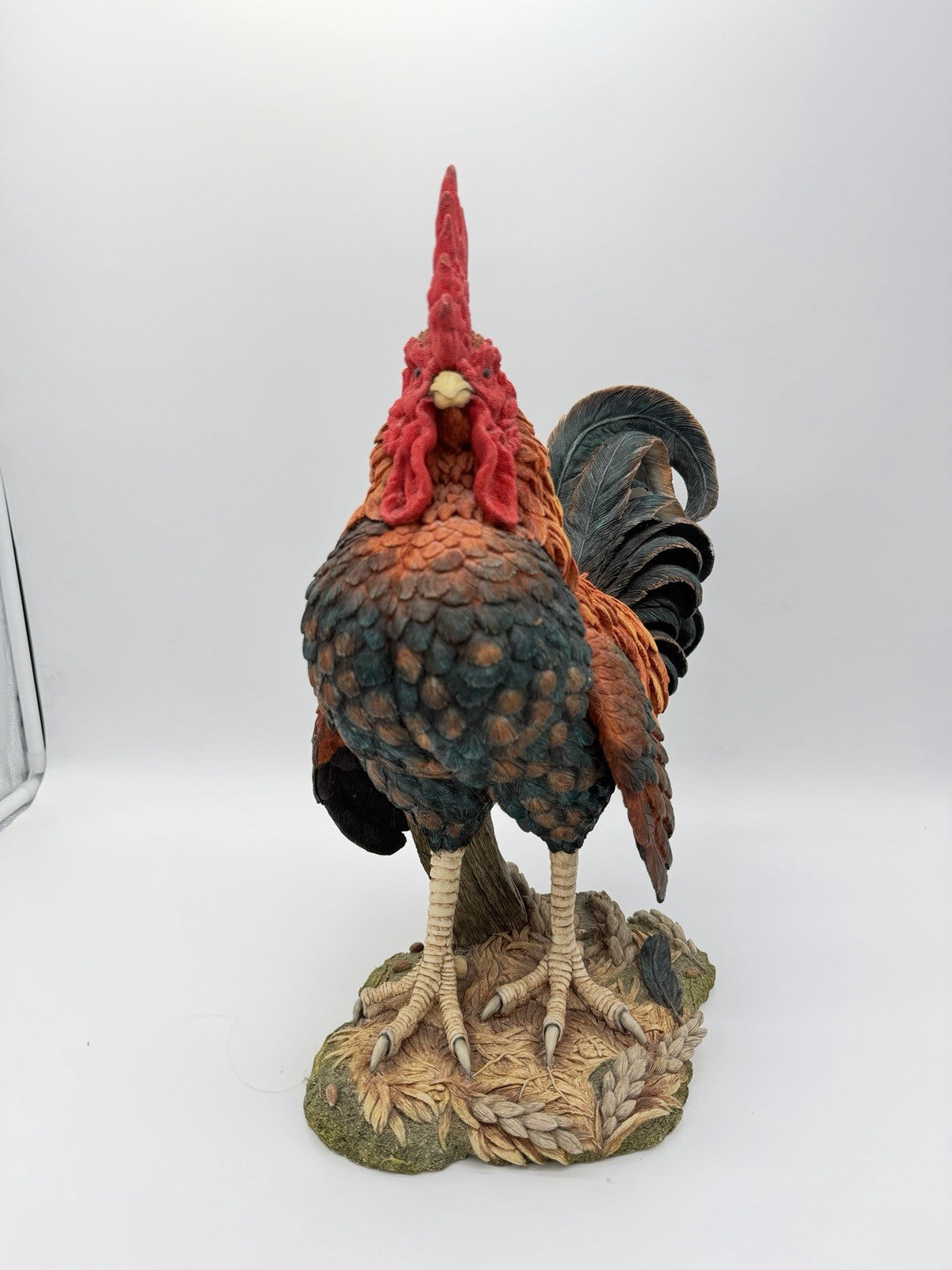 Huge Country Artists England Hand Painted Signed Rooster Sculpture 17”H