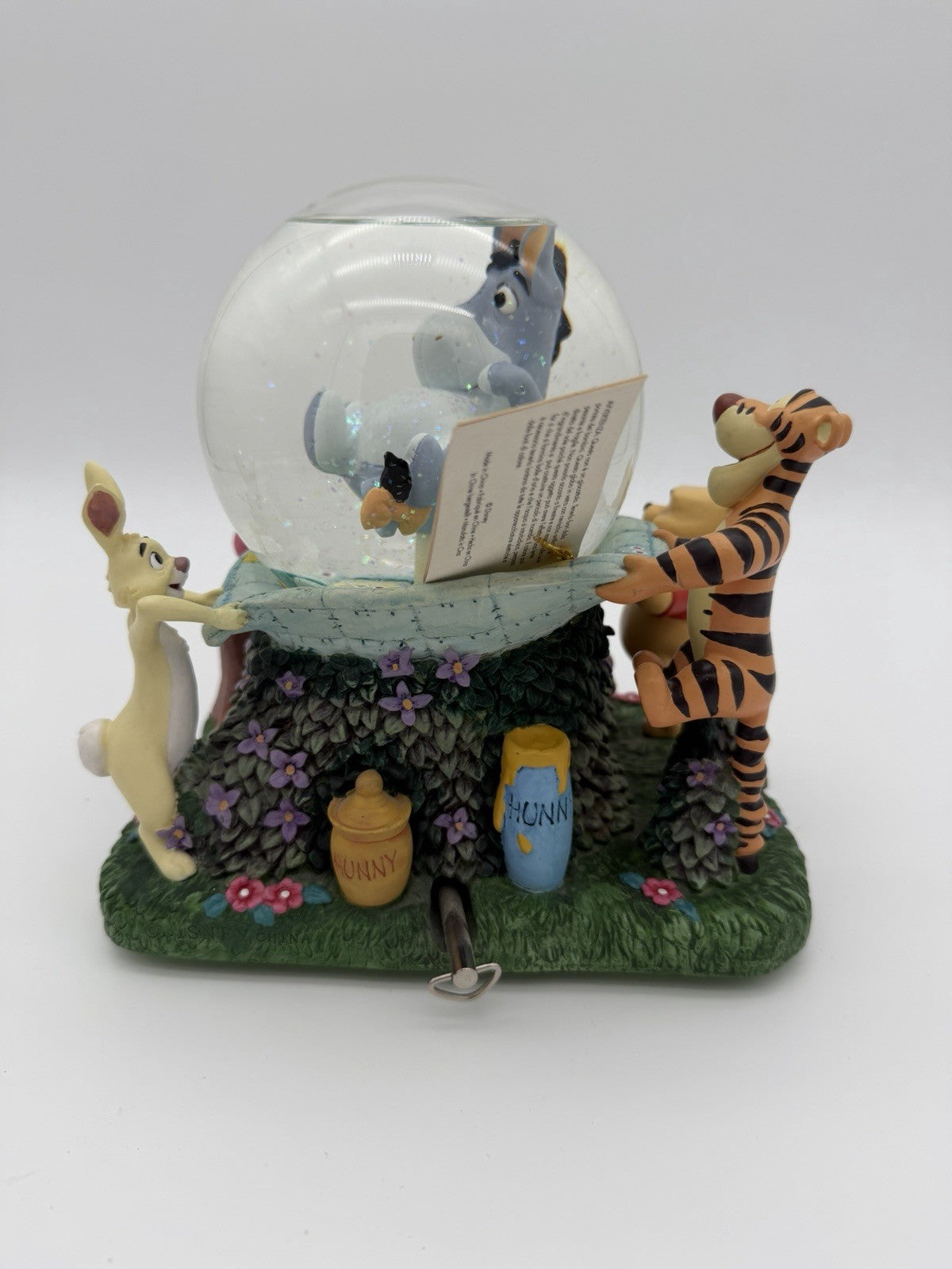 Disney Wonderland Winnie The Pooh Eeyore Musical Snow Globe Rumbly in my Tumble