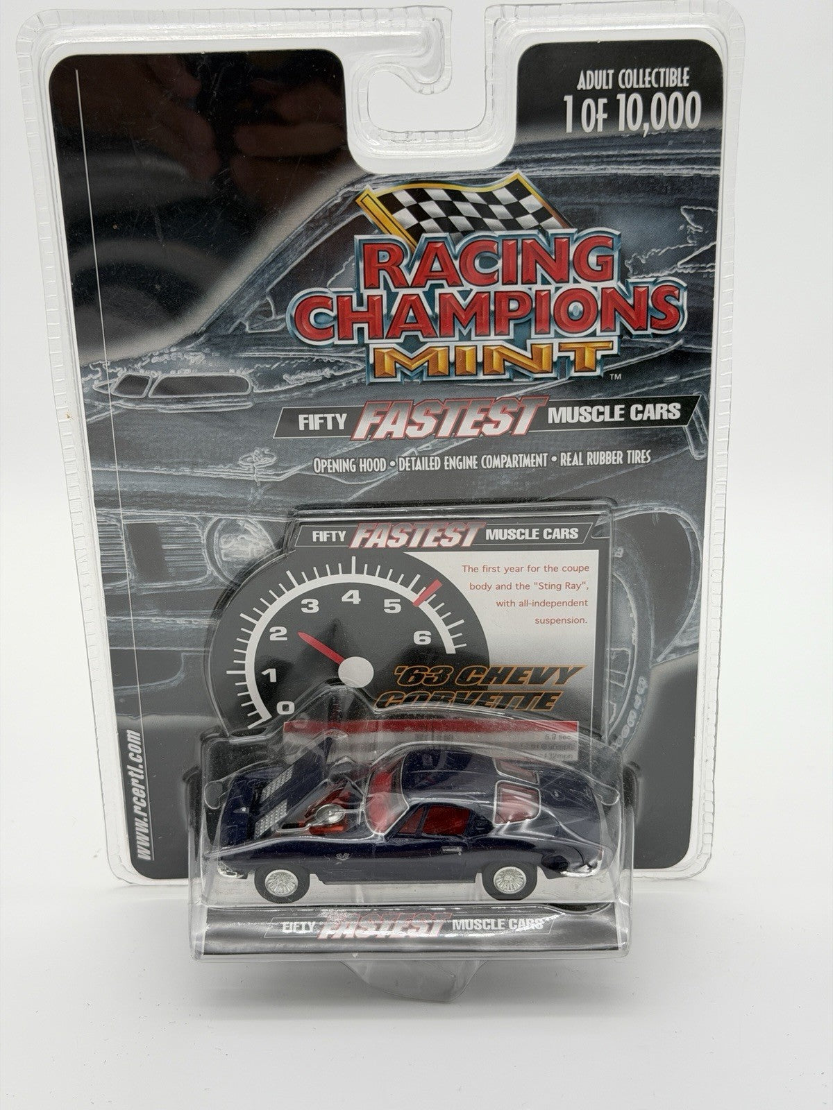 Racing Champions Mint Fifty Fastest Muscle Cars 63 Chevy Corvette Black Sealed