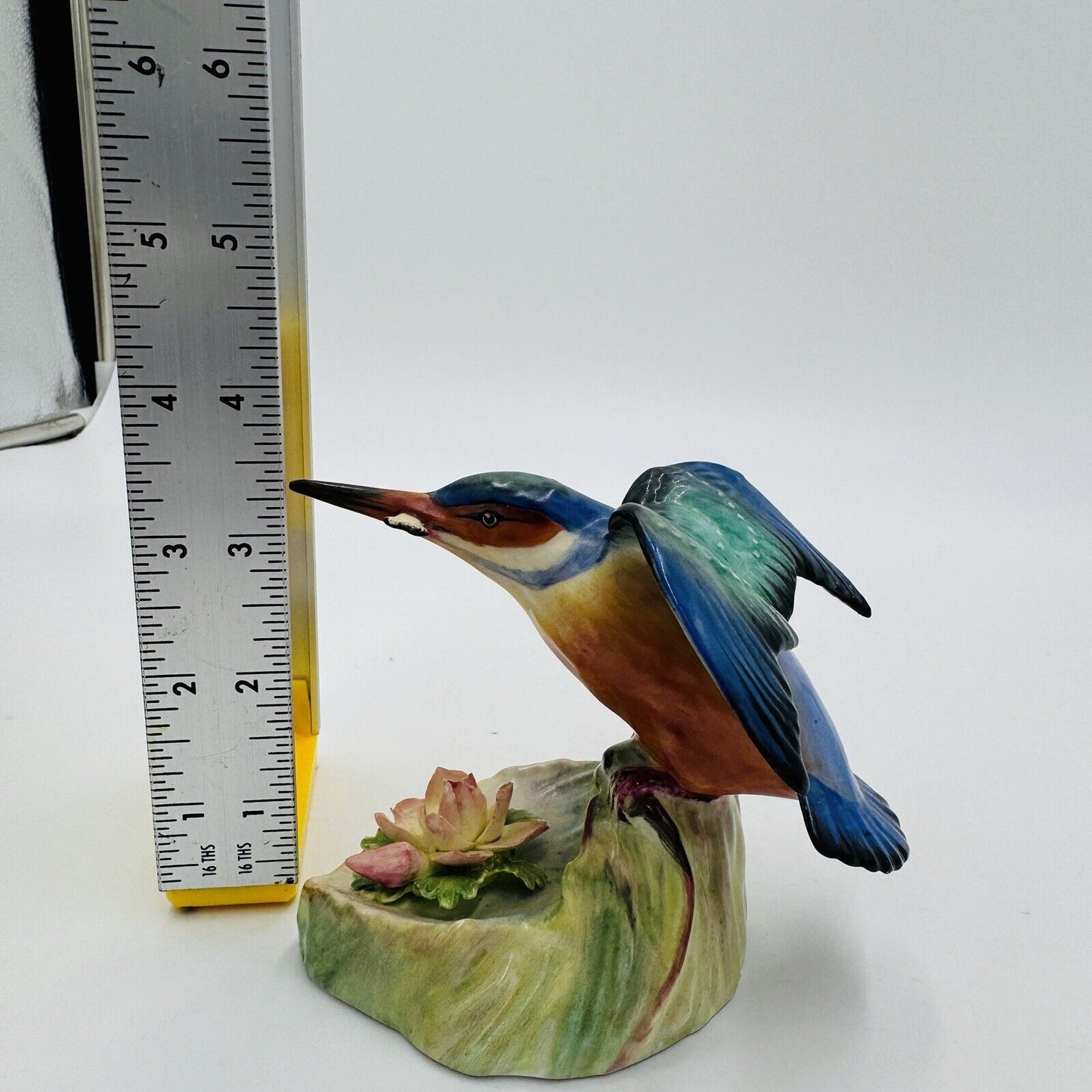 Adderley Floral Made England KingFisher Bird Figurine Hand Painted Porcelain 4”