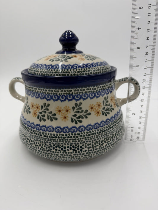 UNIKAT Polish Pottery Large 7.5” Lidded Cookie/Biscuit Canister Jar 1 Qlty New