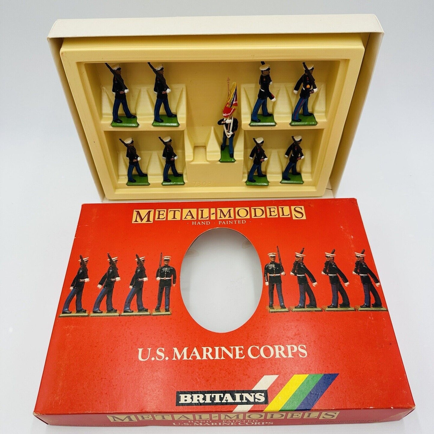 Britains LTD Toys Soldiers Metal Models 9 US Marine Corps Figurines #7303-1986