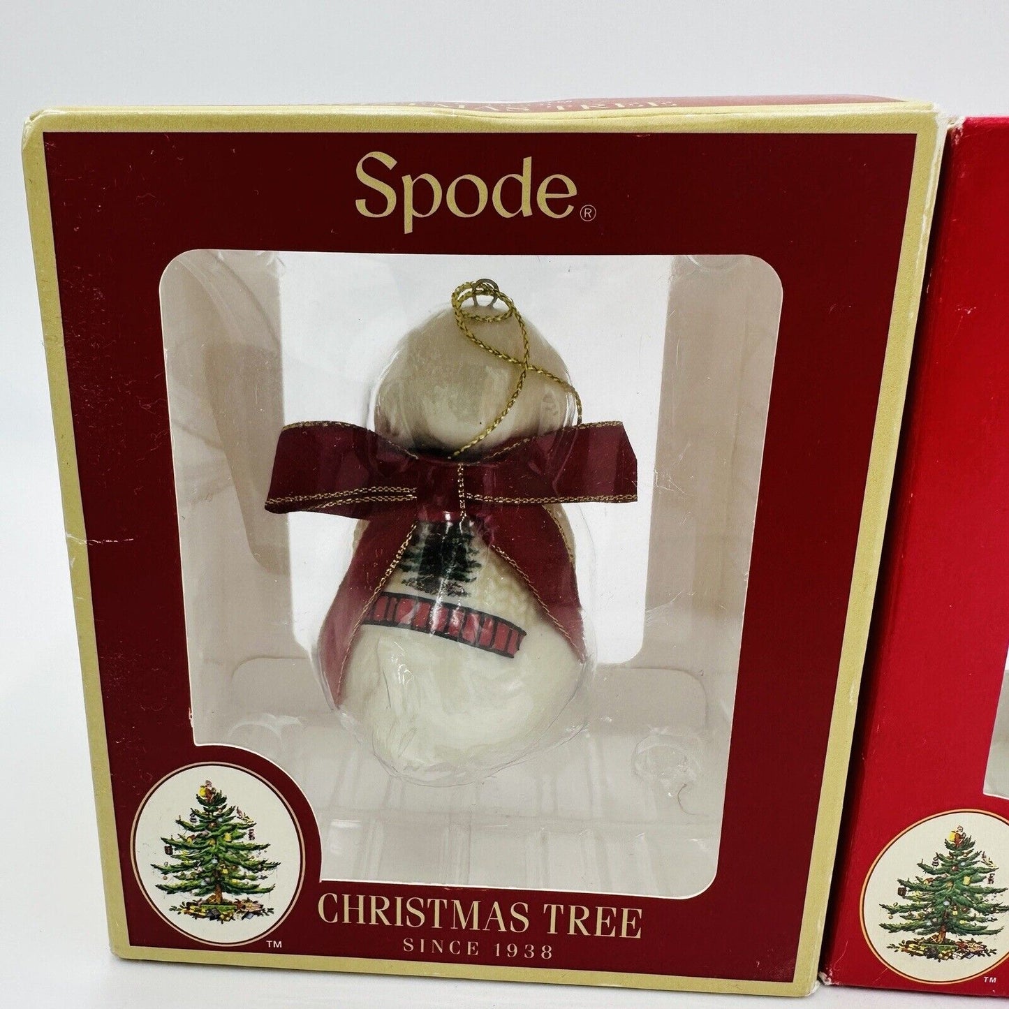 Spode Ornaments Dog and Deer Figurines Set 2 Pieces Holiday Tree Christmas Box