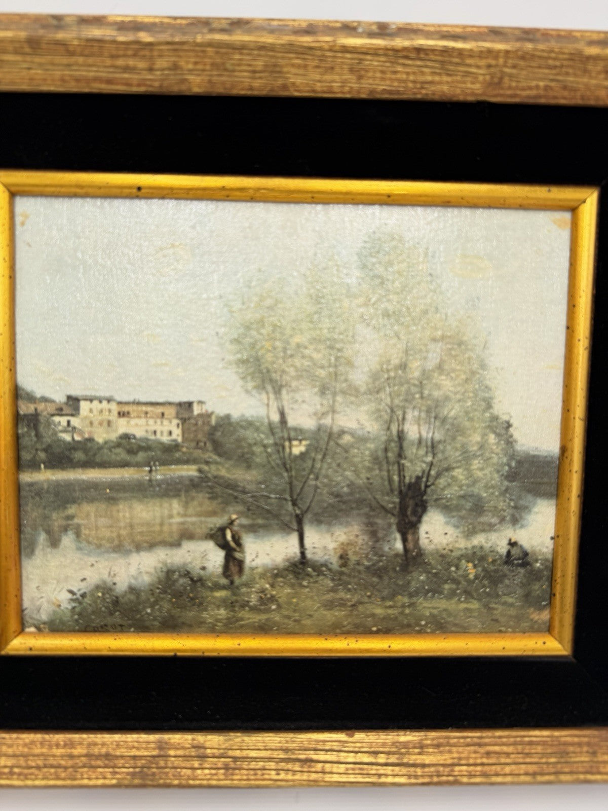 Antique Corot Signed French Oil Painting Jean-Baptiste-Camille 16”x14”