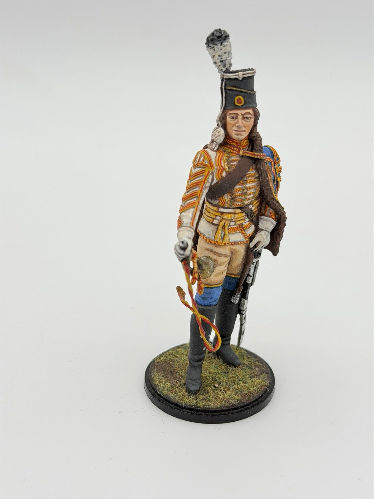 Hand Painted Metal Soldier Prussian Hussar Trumpeter 1750s Scale 1:18 Soldier