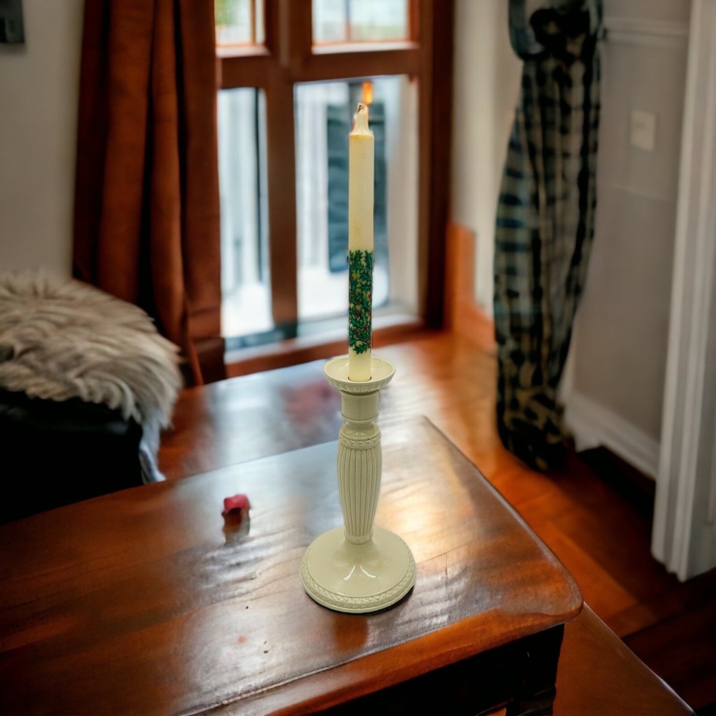 Wedgwood Candlesticks Etruria & Barlaston 10in Embossed Cream England Vintage