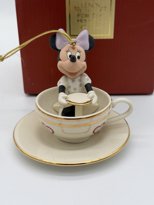 RARE Lenox Disney Showcase A Teacup Ride with Minnie Mouse Porcelain Ornament 2