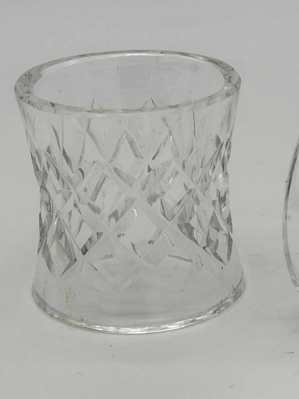 Waterford Ireland Crystal COMERAG DIAMOND CUT NAPKIN RINGS HOLDERS Set of 2