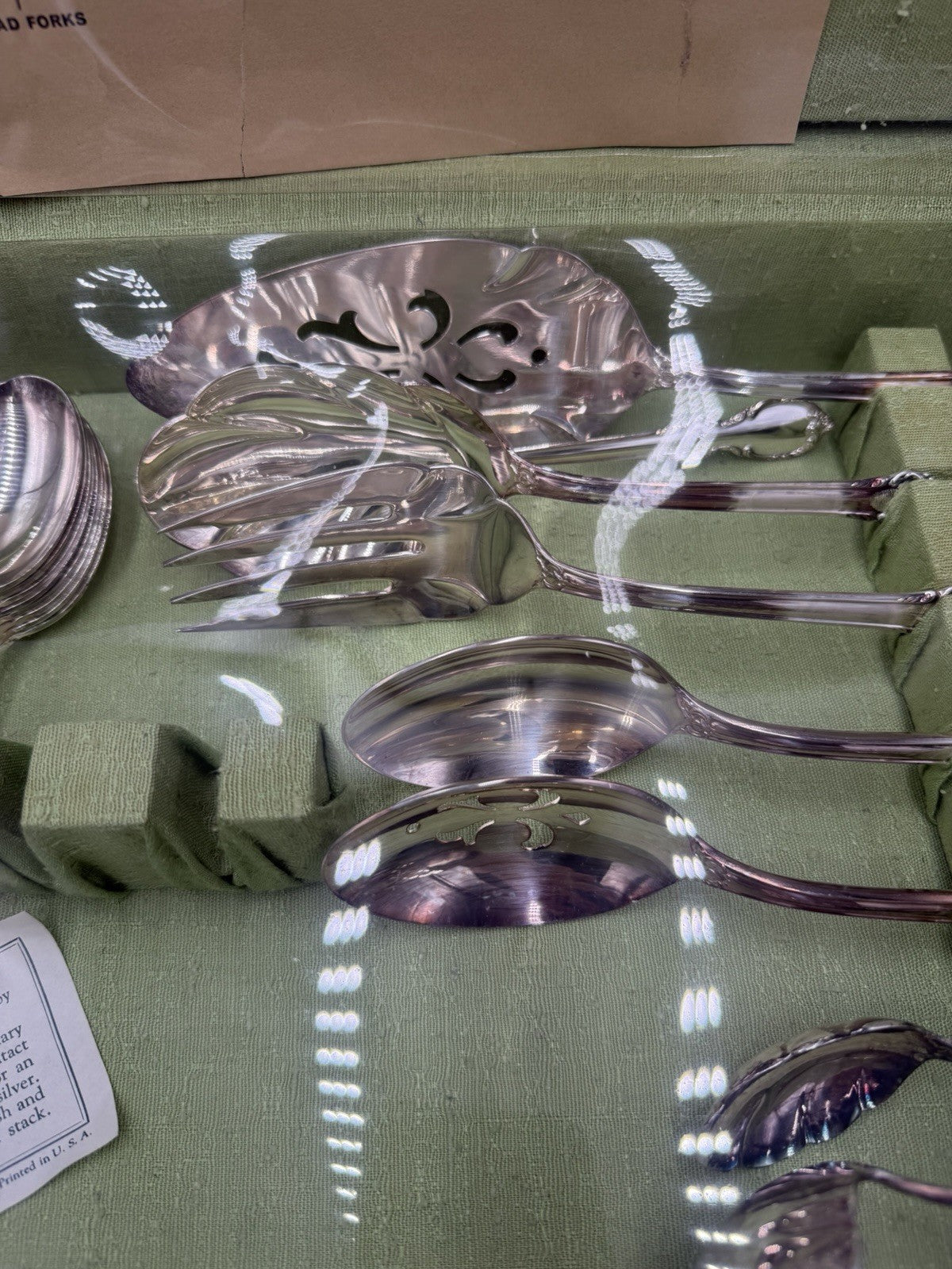 Vtg Rogers Bros 1847 Flatware Silver Plate 48 PCs New Set Reflection Pattern