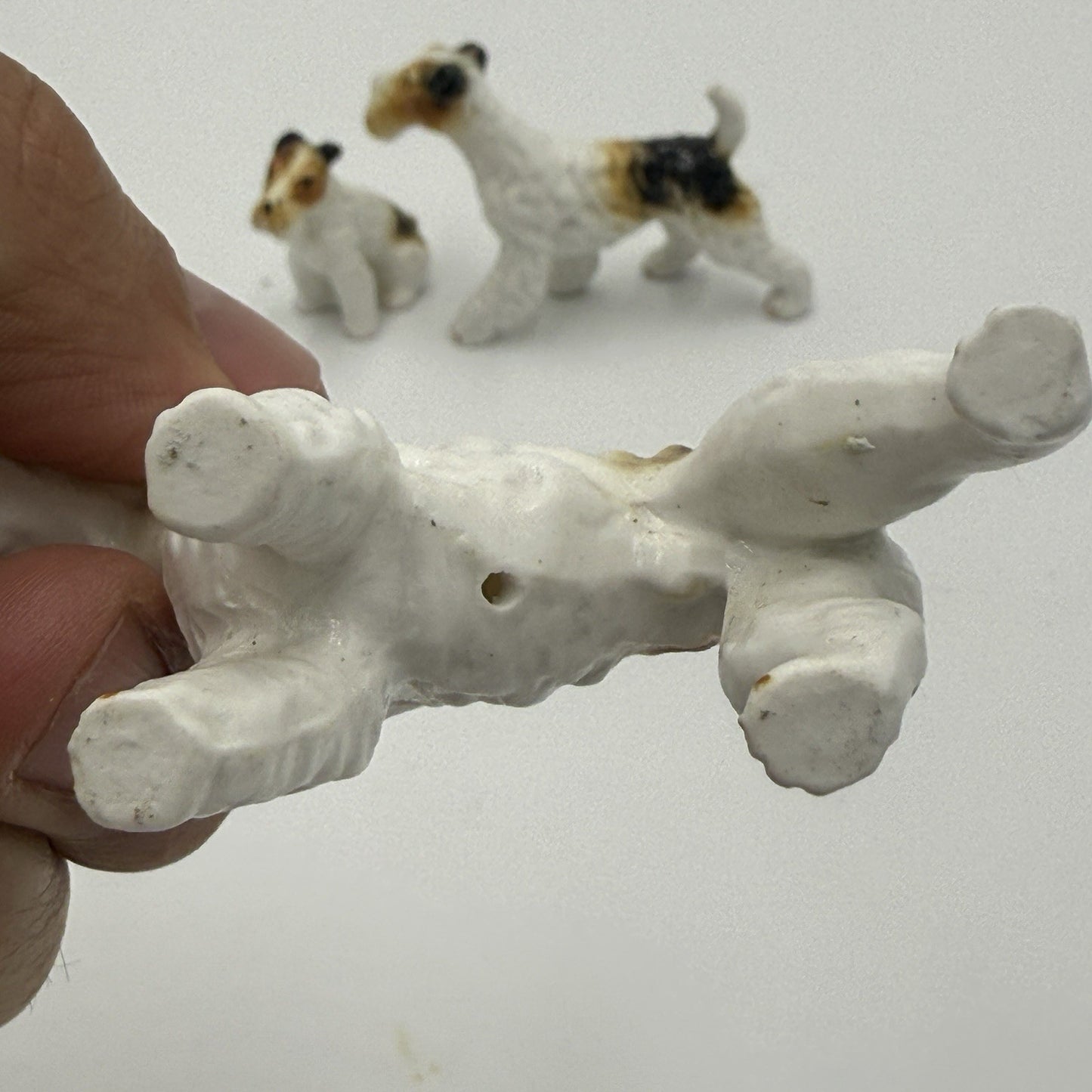 Lot of 3 Vintage Bone China Porcelain Dogs Terriers Family Miniature Japan Set