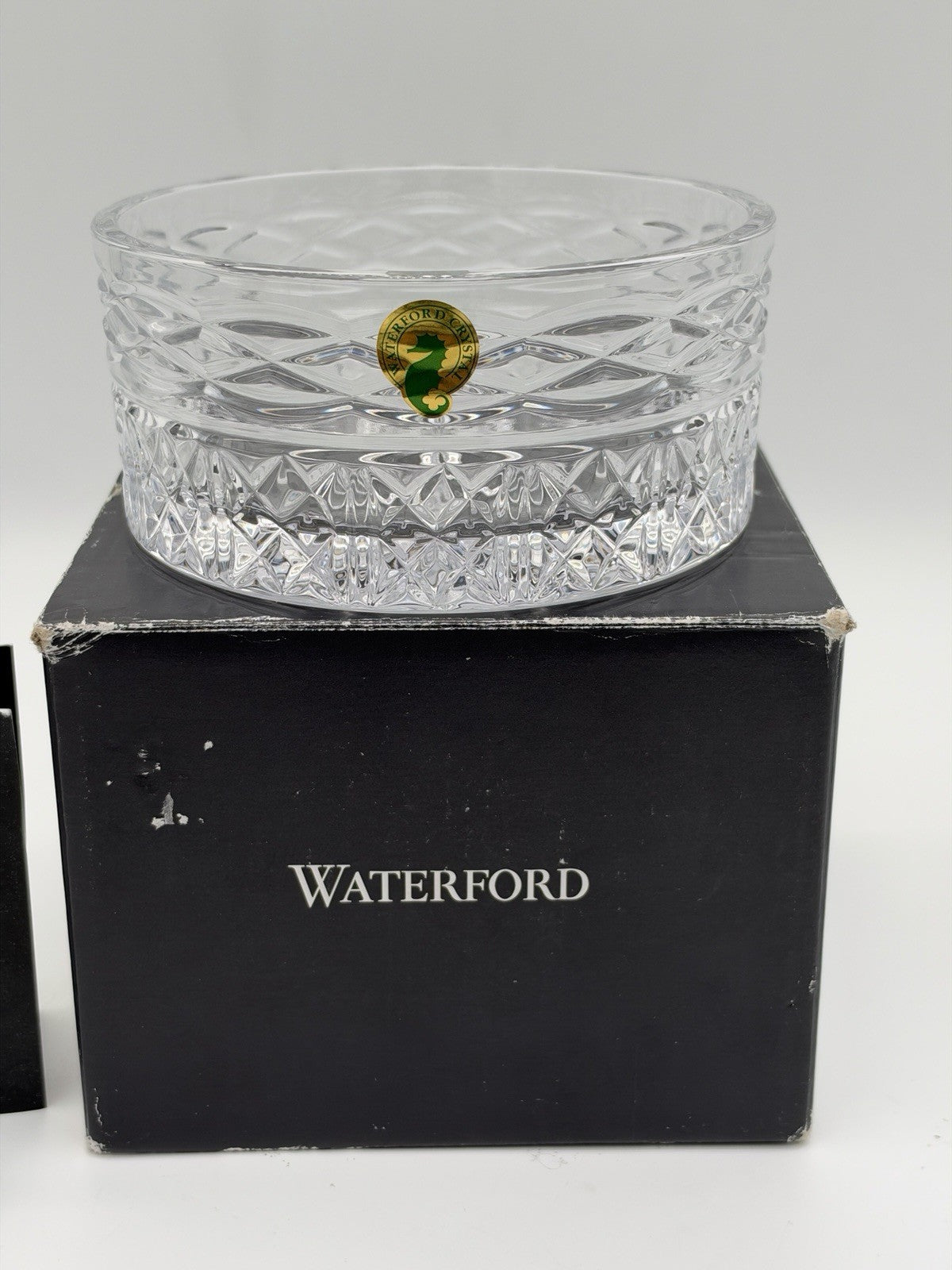 Waterford Crystal Slovene book of Kells Bottle Coaster Cut 5” Boxed Vintage