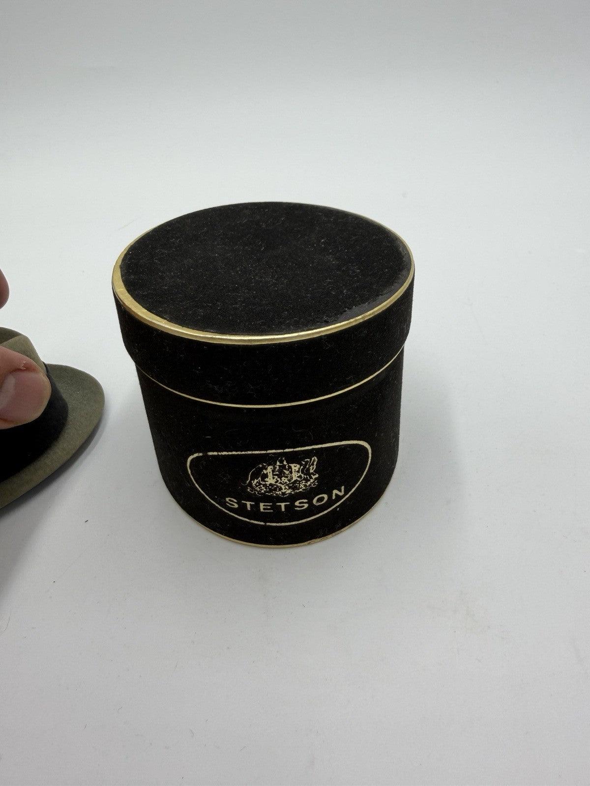 Stetson Salesman Sample Miniature Hat With Box  Velvet Gray Felt Fedora