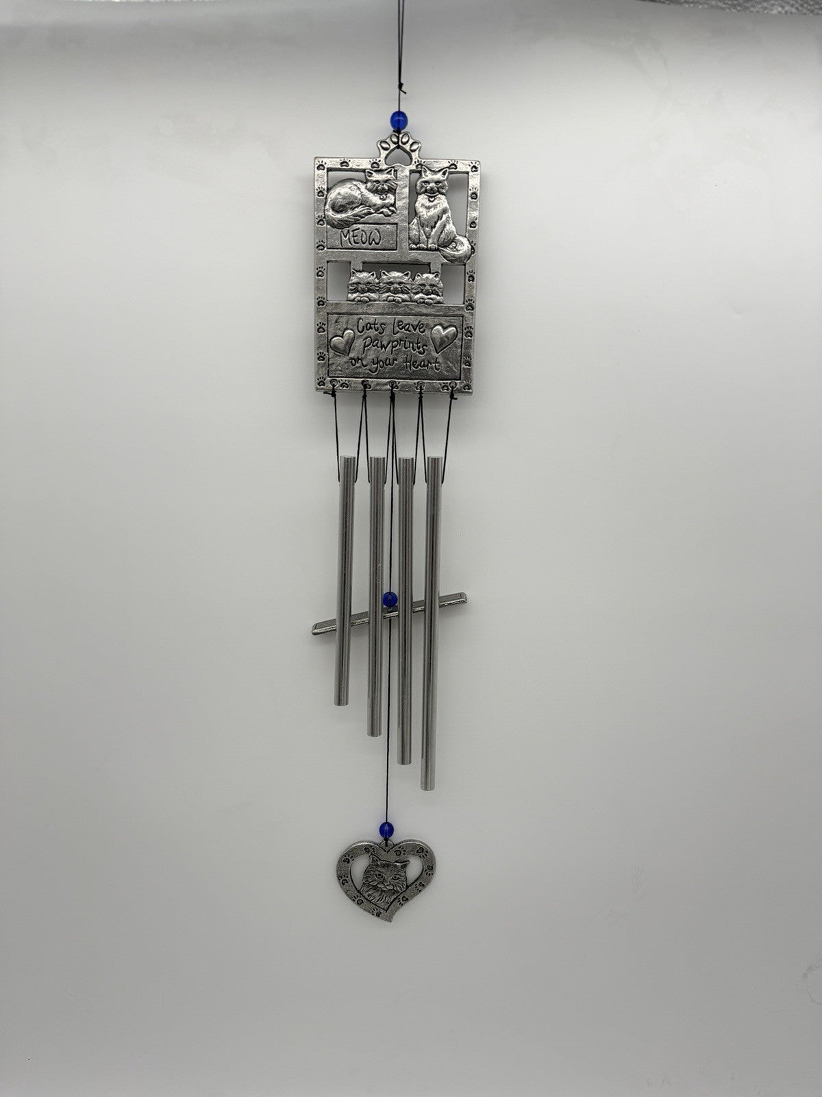 Carson Home Accents Heartnotes Wind Chime cat You left paw prints on my heart