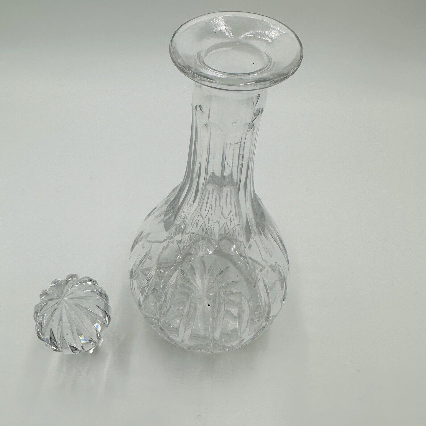 Block Decanter Crystal Hand Blown Cut Wine Olympic Stopper Poland 12in