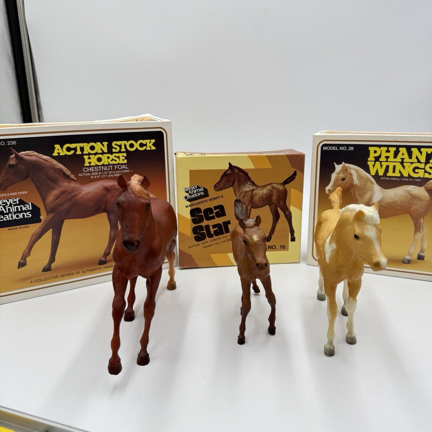 Vintage Breyer Horses Models USA Foals Figurines In Box Set 3