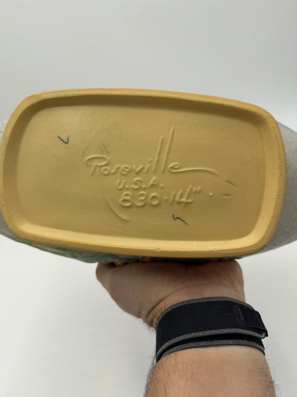 Roseville Art Pottery Gray Bittersweet Console Bowl Dish 830-14 Planter Large