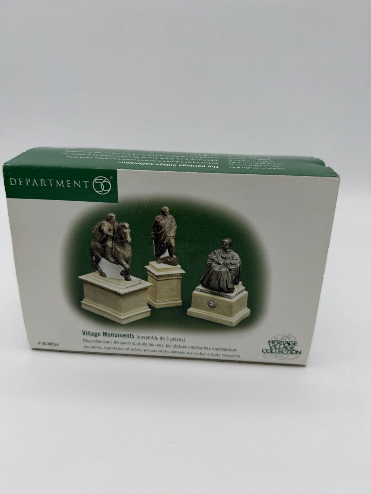 Department 56 Heritage Village Monument Set 3 Figurines Christmas Porcelain