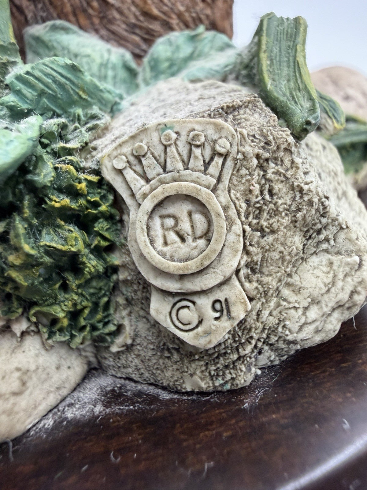 Royal Doulton Otter Figurine on Wooden Stand 1991 Signed K Sherwin England