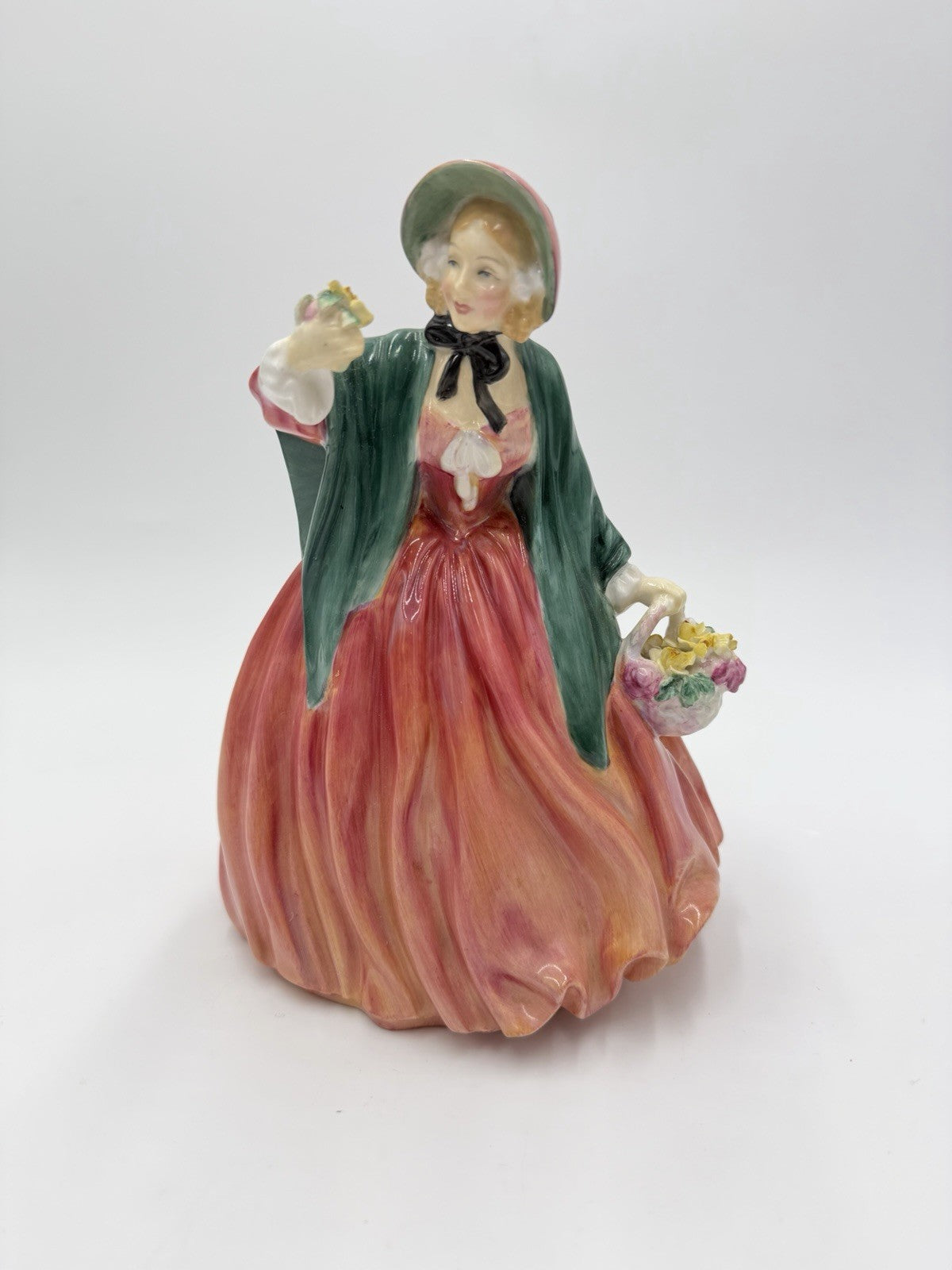 Large Royal Doulton England Porcelain Lady Charmian W/flowers HN 1949 8"H Figure