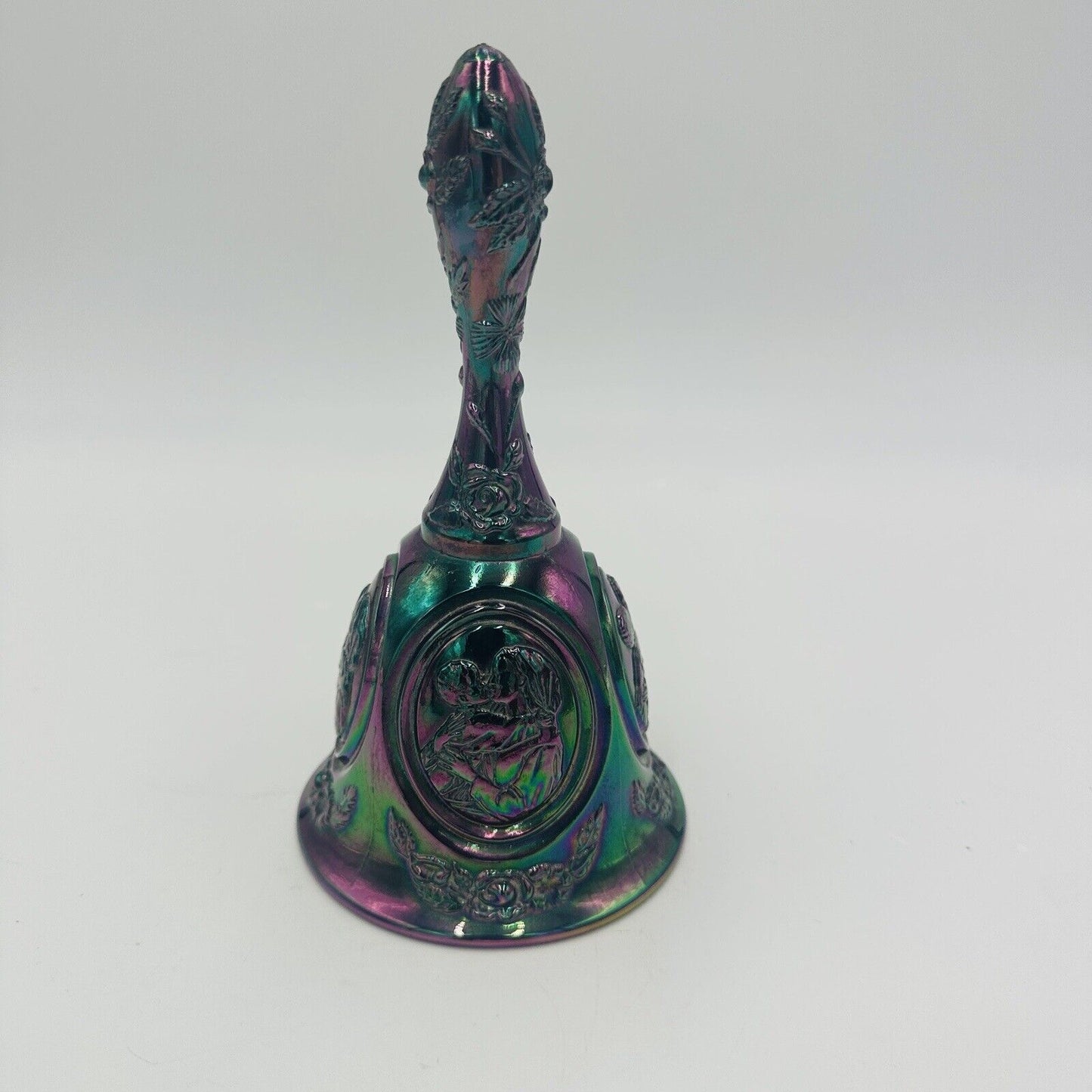 Fenton Bell Carnival Iridescent Madonna & Child 6.5in Vintage Large Art Glass