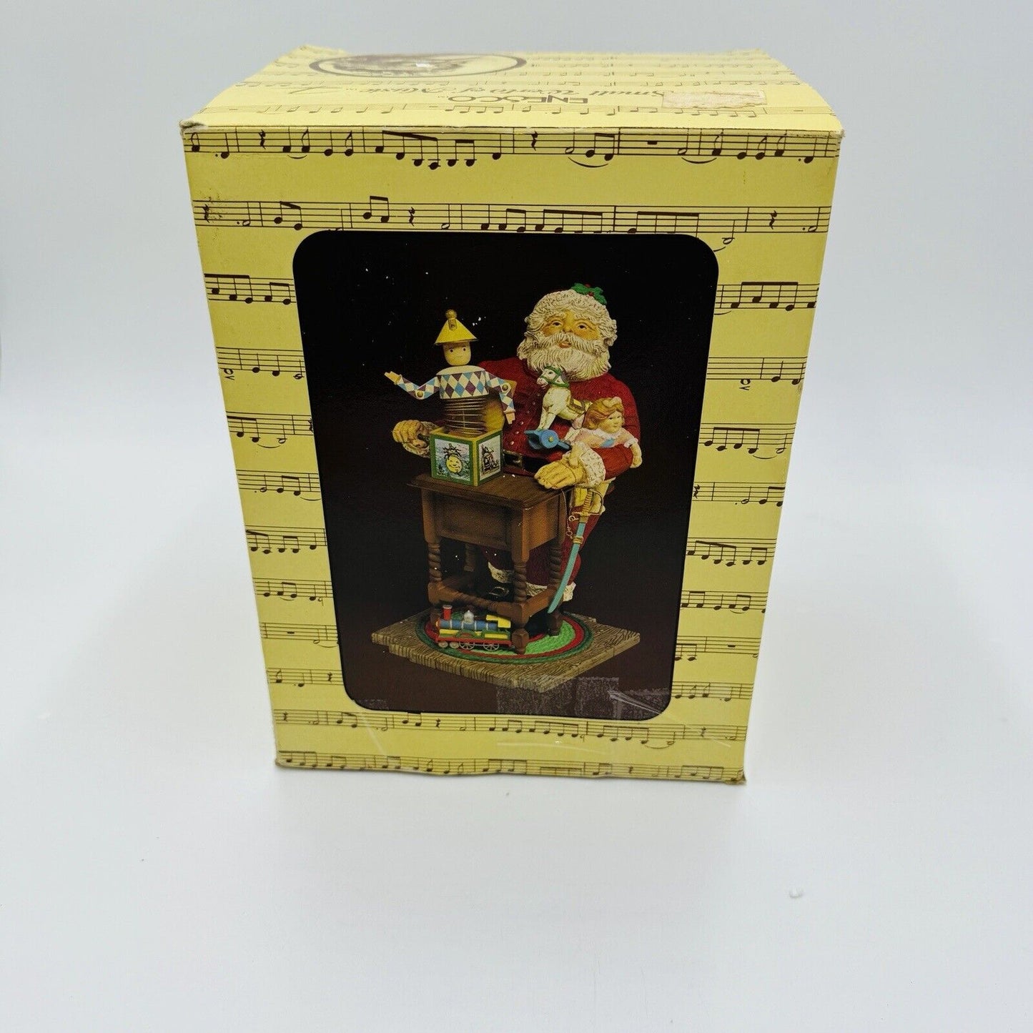 Enesco Small World Of Music Christmas Santa Wind Up Toys Box Holiday Rare