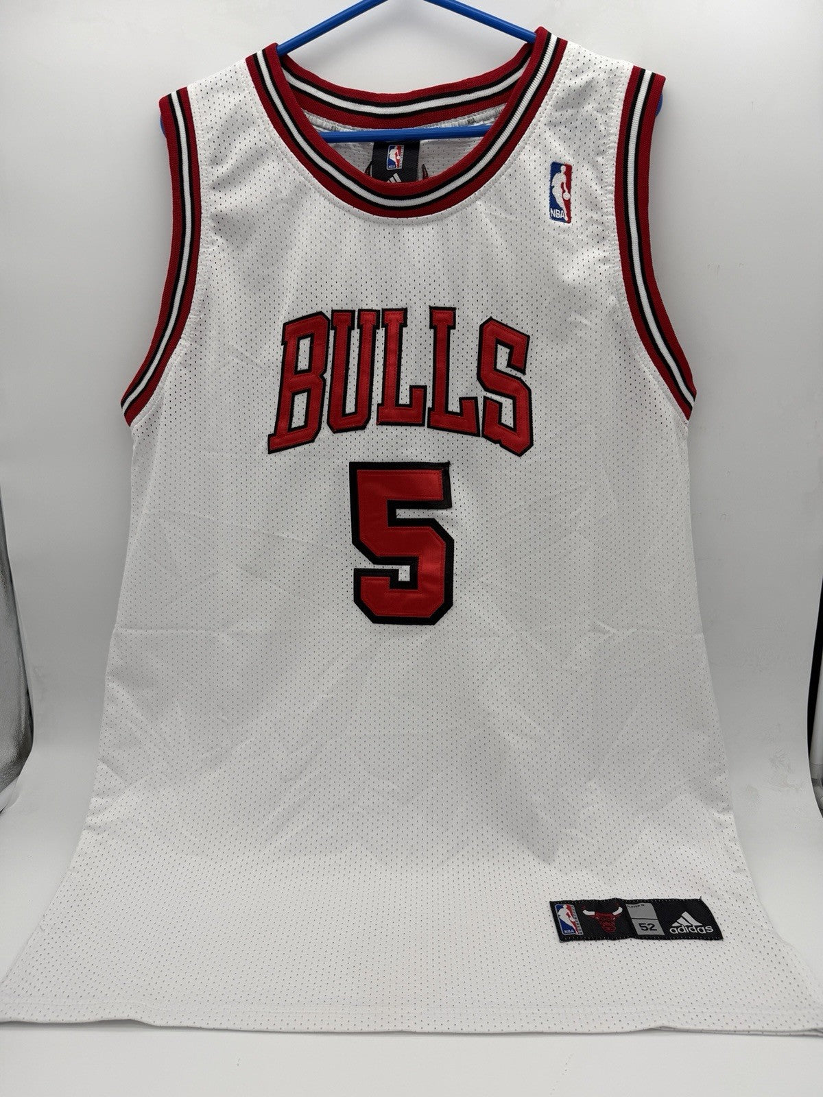Addidas Chicago Bulls Carlos Boozer #5 NBA Basketball Jersey White Red Black 52
