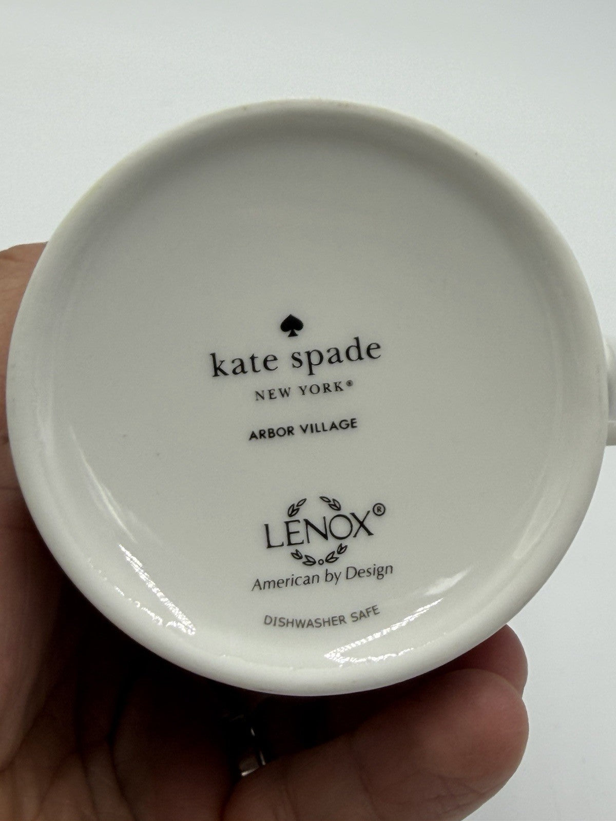 Rare Kate Spade New York Lenox Porcelain Arbor Village Christmas Coffee Mug 3.2”