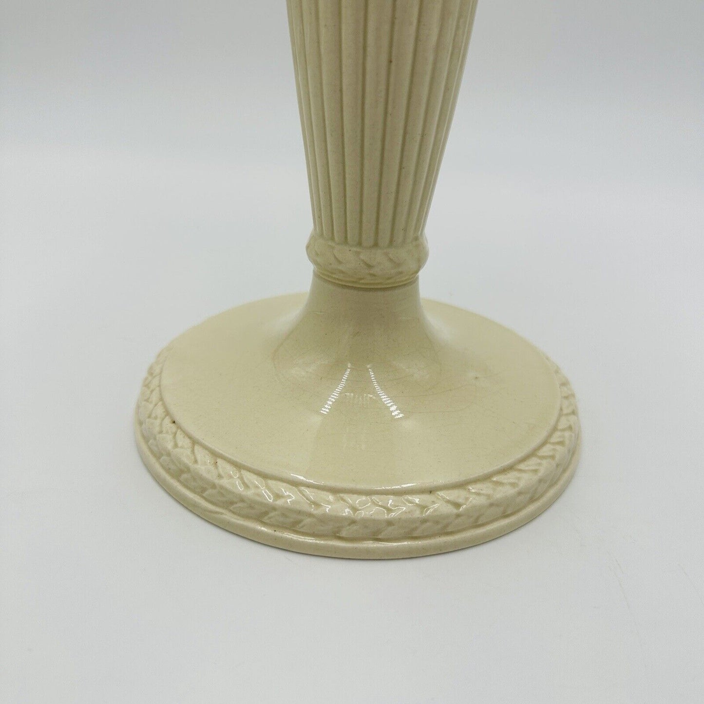 Wedgwood Candlesticks Etruria & Barlaston 10in Embossed Cream England Vintage