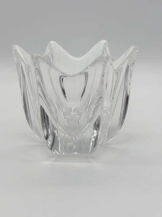 Orrefors Art Crystal Belle Tulip Vase Bowl Votive Candle Holder Johannson 4”