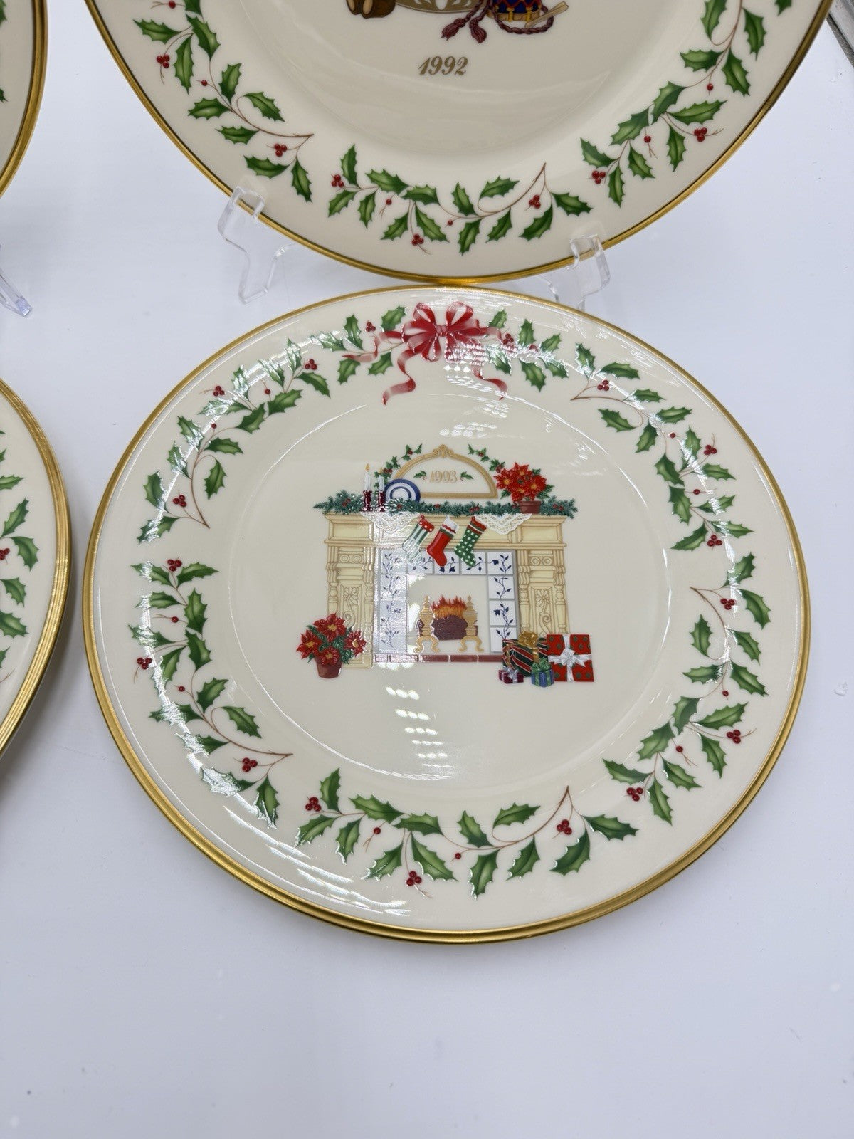 Lenox Porcelain USA  Annual Holiday Collector 11”plate 1991 1992 1993 1994 Set 4