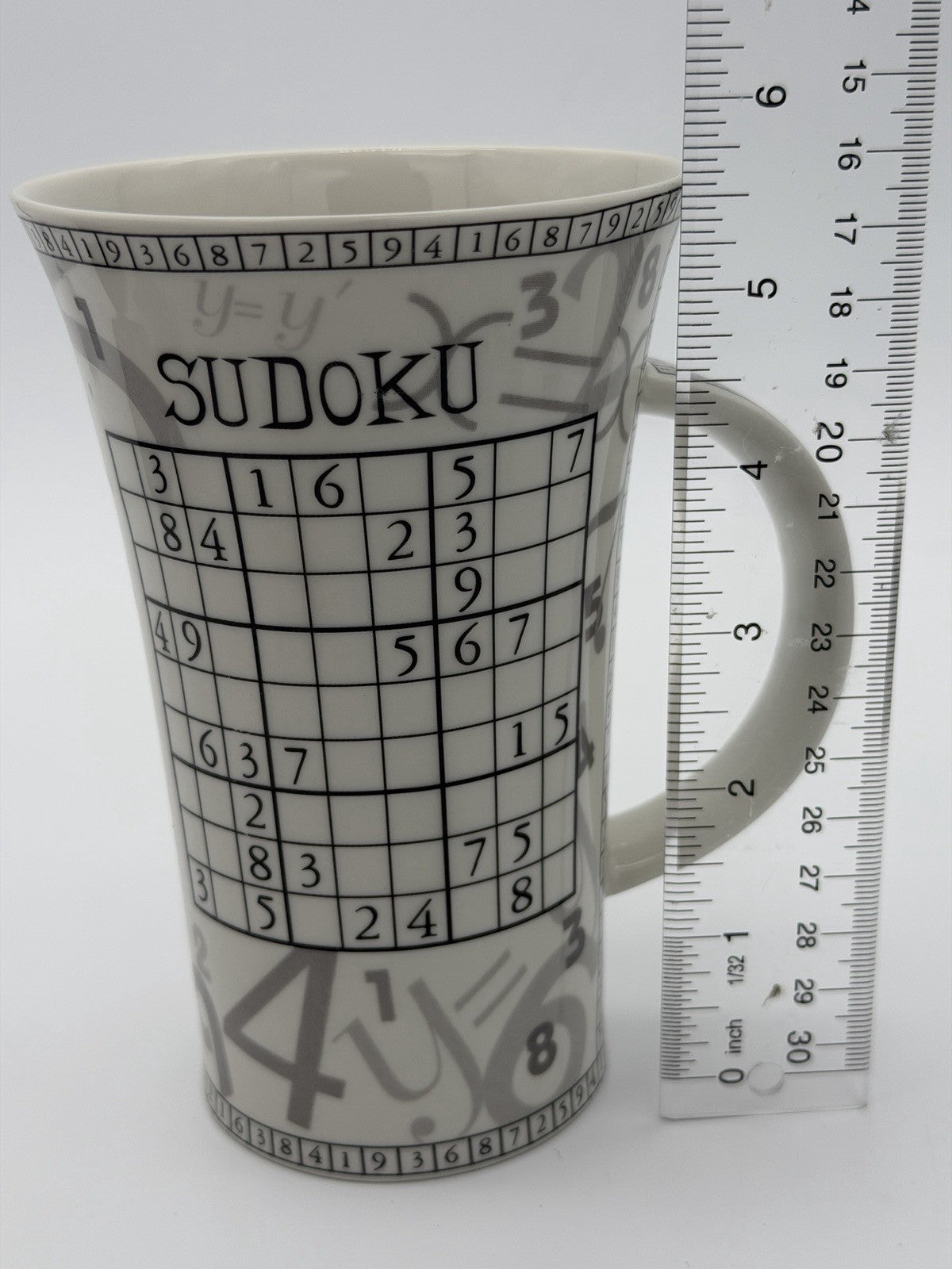 Dunoon Porcelain England Tall Mug The Origins of Sudoku Coffee Mug Vintage