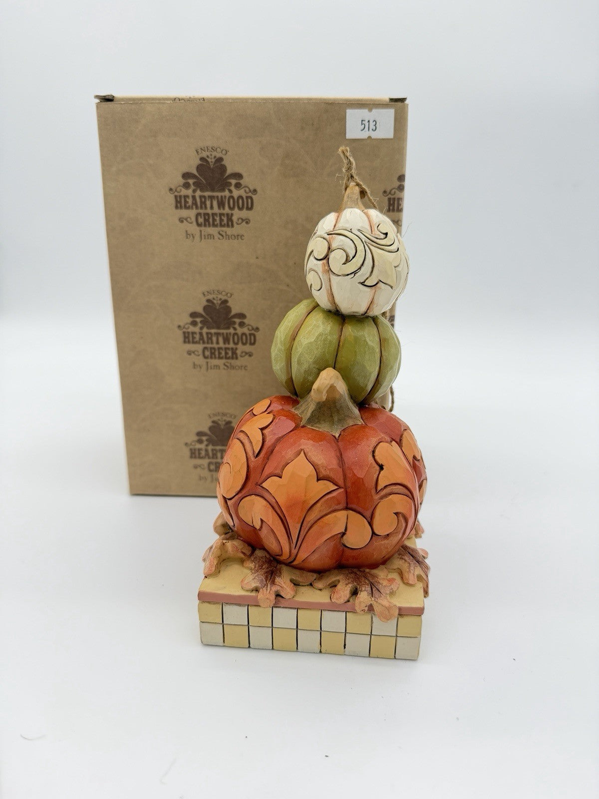Jim Shore Pumpkin Spice and Everything Nice Stacked Pumpkins W/Box Figurine