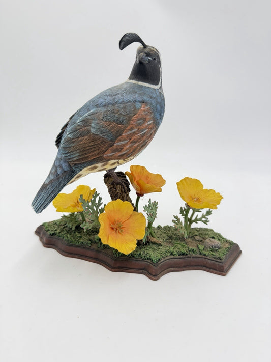 Danbury Mint Golden State Glory California Quail Jeff Rechin Figurine Rare Vtg